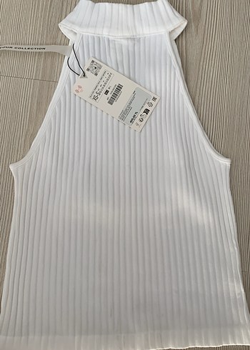 ZARA Beyaz Yarım Balıkçı Yaka Kolsuz BLUZ - Görsel 3