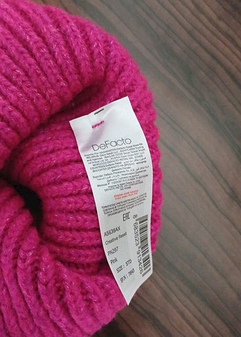 Pembe Örgü Kadın Bere - Görsel 2