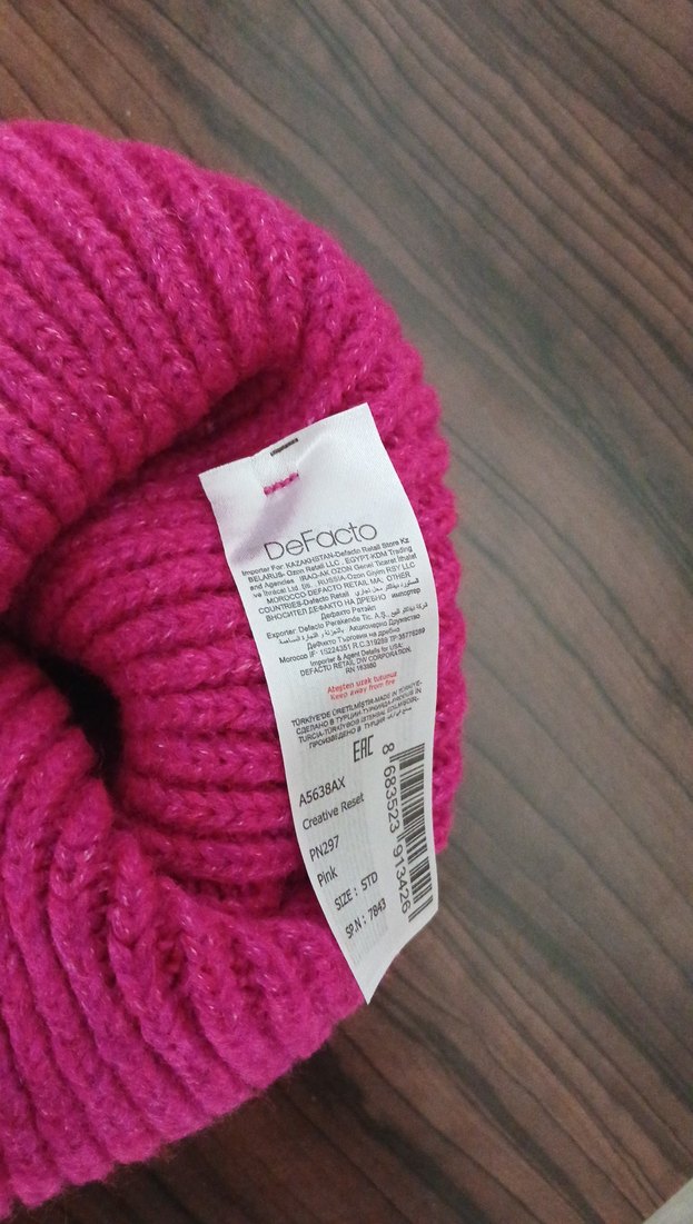 Pembe Örgü Kadın Bere - Görsel 2