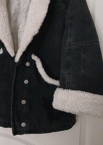 Kürklü Siyah Süet Kadın Ceket - Görsel 3