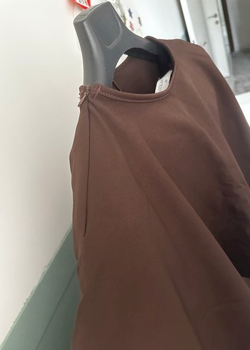 Uzun Kollu Kahverengi Kadın Tulum - Görsel 4