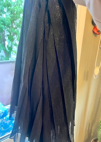 Piliseli Siyah Midi Etek - Görsel 6