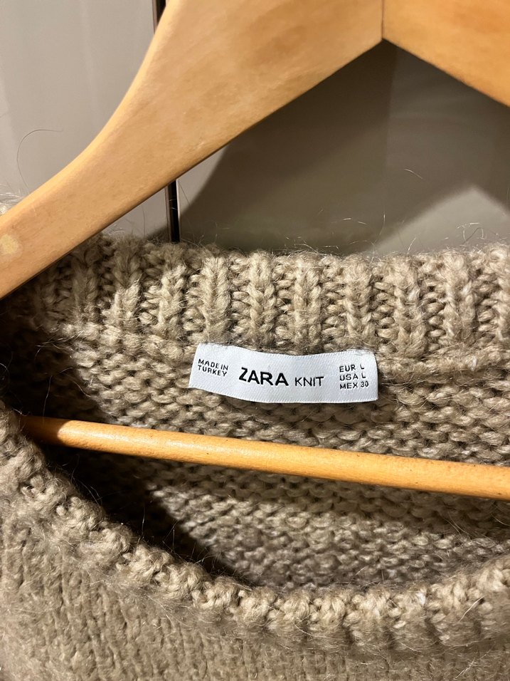 Bej Örgü Kadın Kazak yün ve salaş - Görsel 3