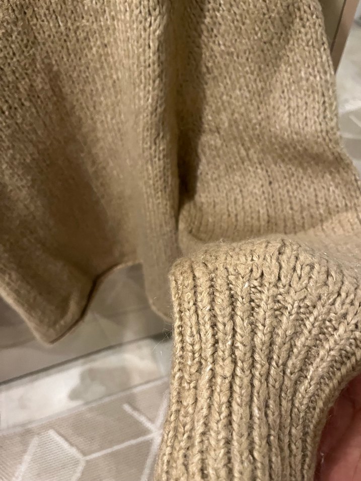 Bej Örgü Kadın Kazak yün ve salaş - Görsel 5
