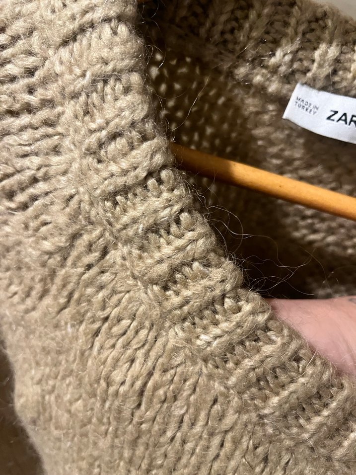 Bej Örgü Kadın Kazak yün ve salaş - Görsel 2