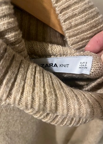 Bej Kadın Boğazlı Triko Kazak - Görsel 4