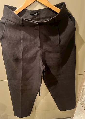 Gri Büzgülü Kadın Kumaş Pantolon - Görsel 8