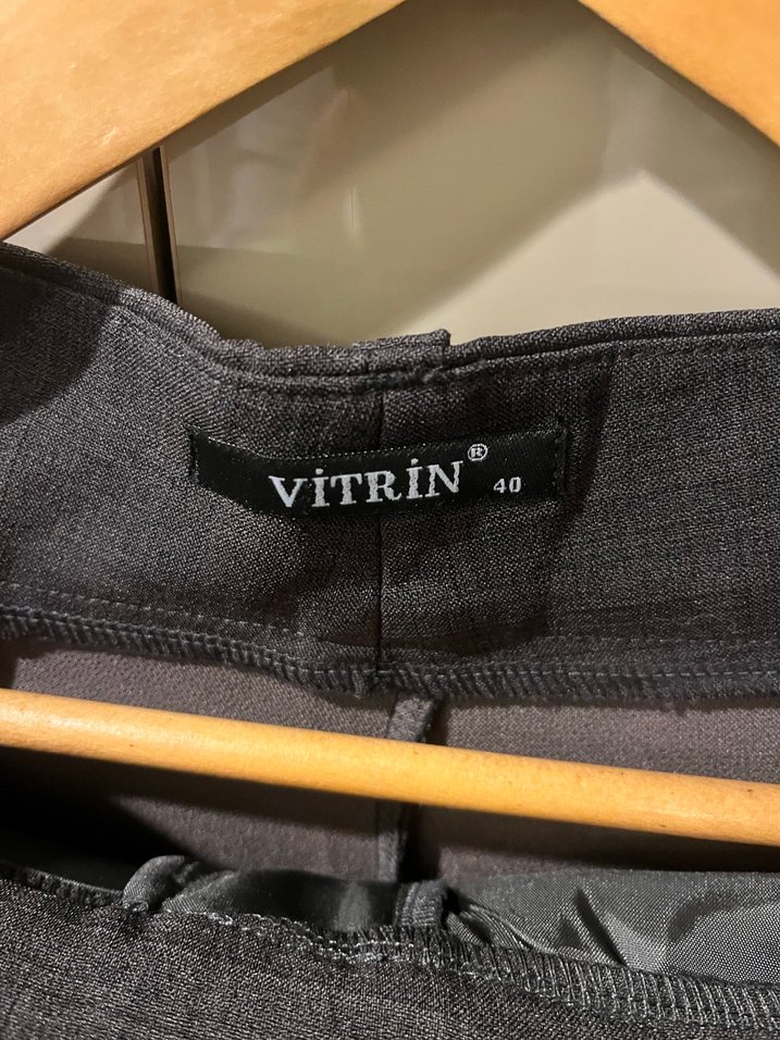 Gri Büzgülü Kadın Kumaş Pantolon - Görsel 4