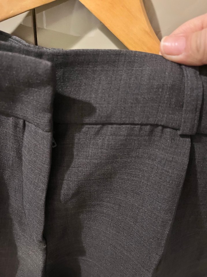 Gri Büzgülü Kadın Kumaş Pantolon - Görsel 3