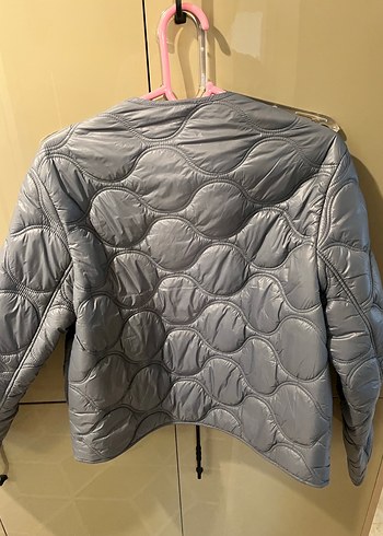 Gri Düğmeli Kadın Midi Ceket - Görsel 4