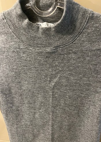 Gri Kısa Kollu Yüksek Yakalı Kadın elbise - Görsel 4