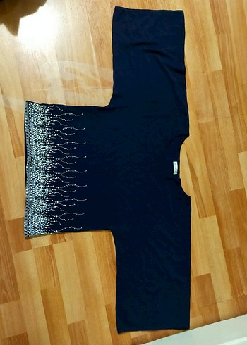 Mavi Nakışlı Kadın Pamuklu Vakko - Görsel 5