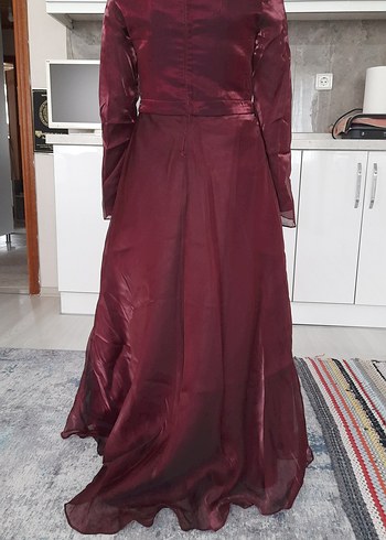 xs Beden bordo Renk abiye elbise