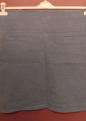 Diğer Düğmeli mavi Mini Etek