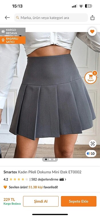 Trendyol etiketli gri etek