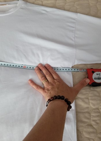 44 Beden beyaz Renk Düğmeli Uzun Kollu Beyaz Kadın pamuk tisort yarim kollu. salaş