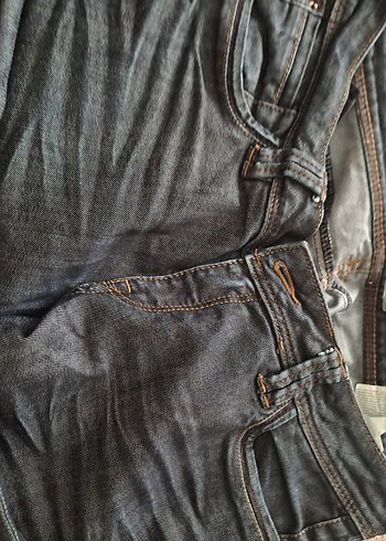 Düğmeli Kadın Gri Midi Denim Pantolon - Görsel 3