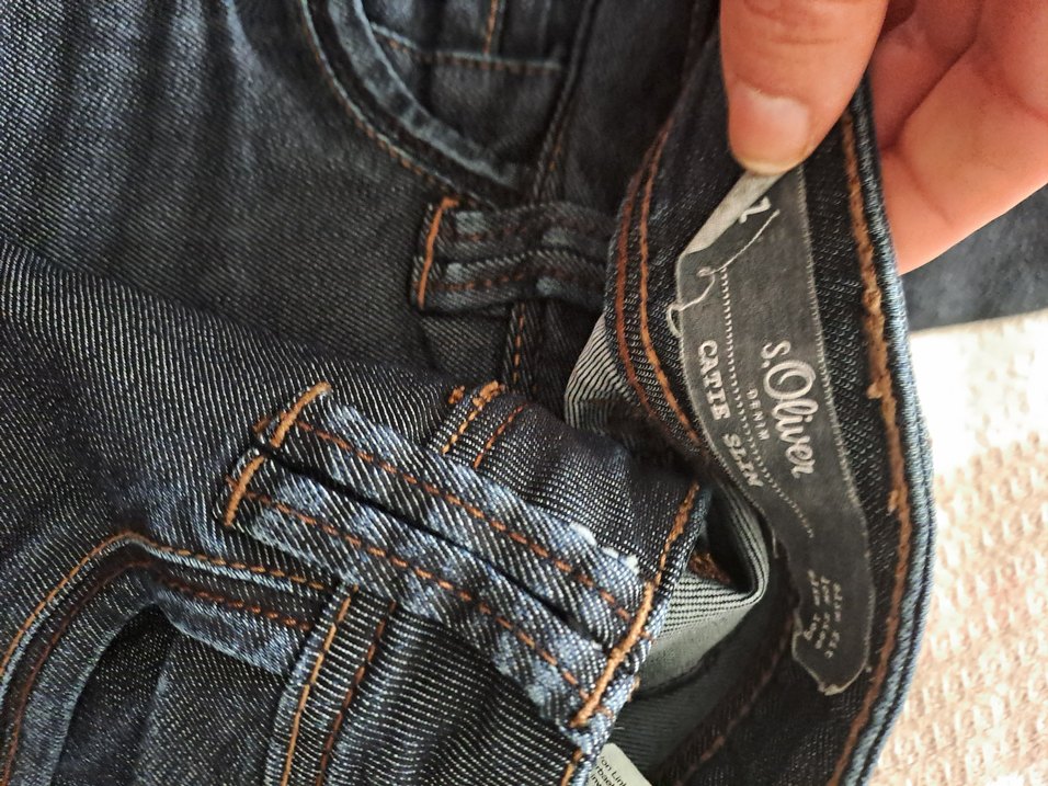 Düğmeli Kadın Gri Midi Denim Pantolon - Görsel 2
