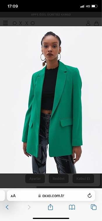 xs Beden yeşil Renk Blazer ceket