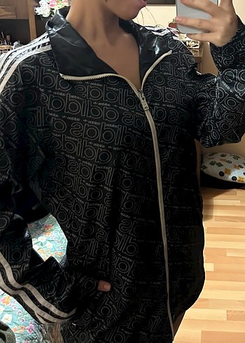 Siyah Adidas Fermuarlı Erkek Rüzgarlık - Görsel 10