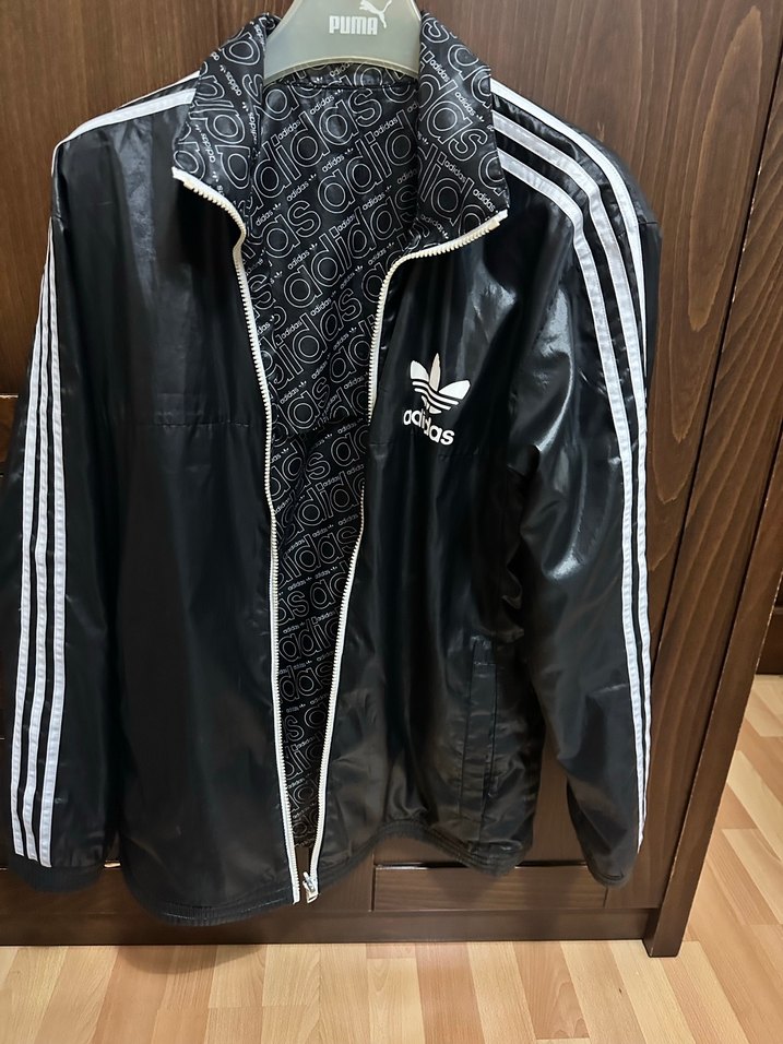 Siyah Adidas Fermuarlı Erkek Rüzgarlık - Görsel 3