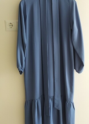 universal Beden mavi Renk Fırfırlı bayan elbise