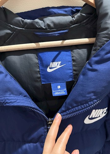 Erkek Lacivert Nike Kapüşonlu Kaz Tüyü Mont - Görsel 3