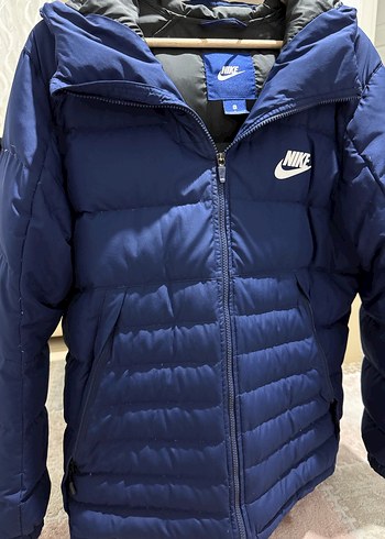 Erkek Lacivert Nike Kapüşonlu Kaz Tüyü Mont - Görsel 2