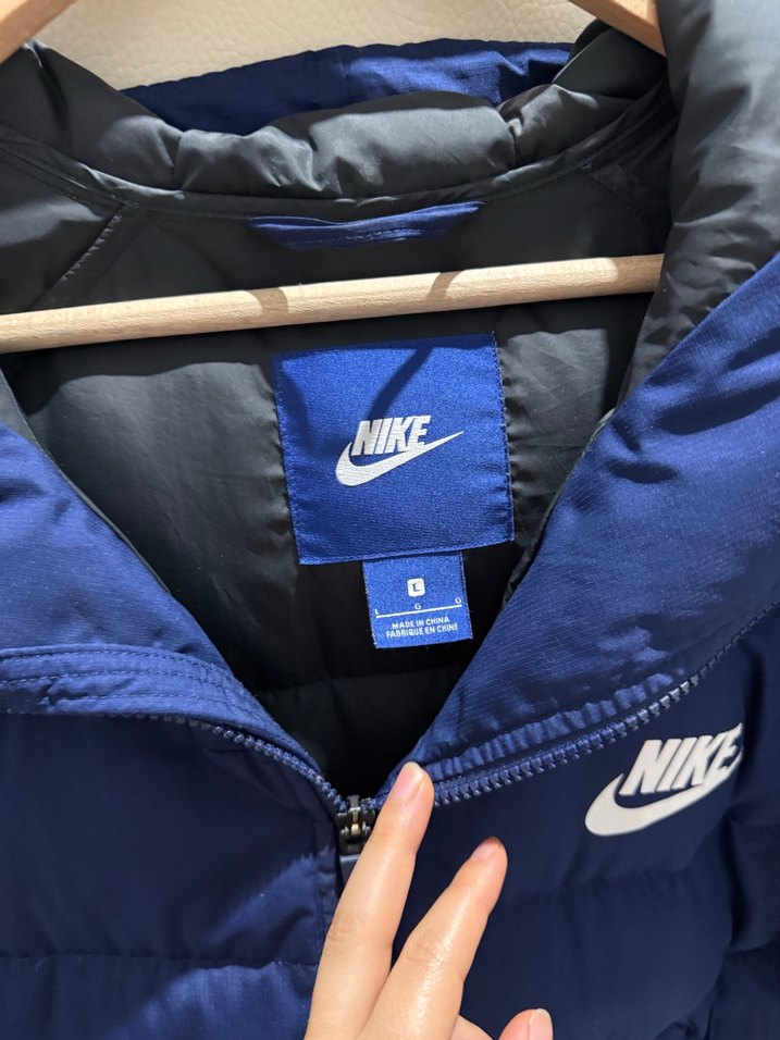 Erkek Lacivert Nike Kapüşonlu Kaz Tüyü Mont - Görsel 3