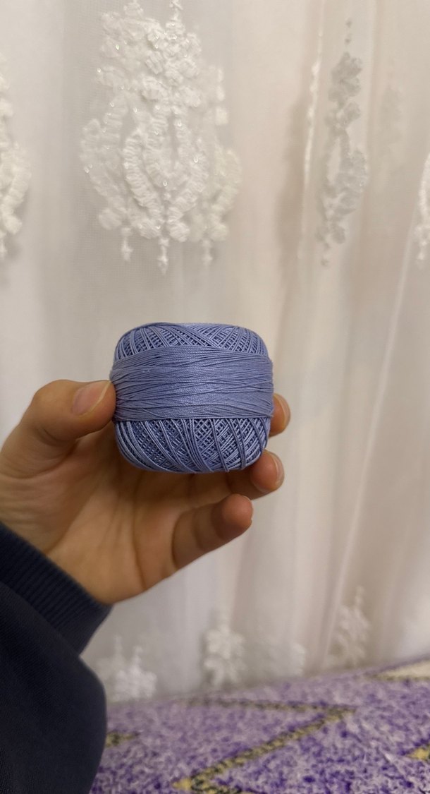 Altın Başak Mavi Renkli Dantel İpliği - Görsel 2