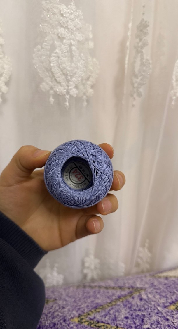 Altın Başak Mavi Renkli Dantel İpliği - Görsel 3