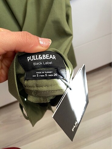 Pull and Bear Pensli geniş paça kumaş pantolon