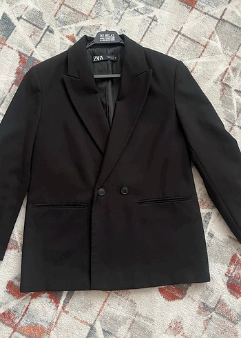 Zara Siyah Cift Dugmeli Blazer Ceket