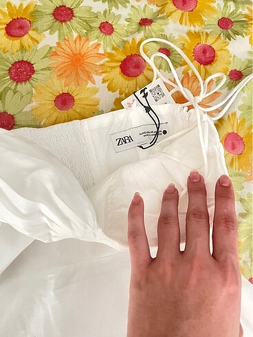 Beyaz uzun elbise zara - Görsel 6