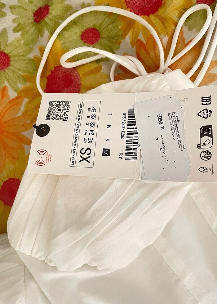 Beyaz uzun elbise zara - Görsel 5