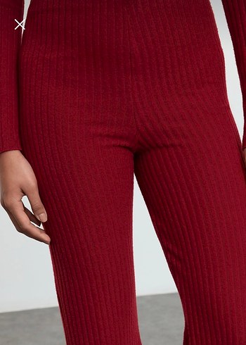 Bordo Triko Uzun Tulum, Omuzları Açık - Görsel 3