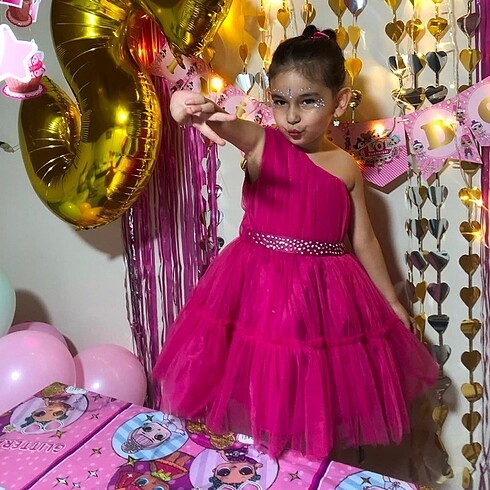 Zara Pembe Çocuk Abiye Elbise