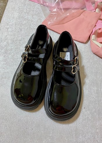 Kız Çocuk Siyah Parlak Tokalı Goth Loafer - Görsel 4