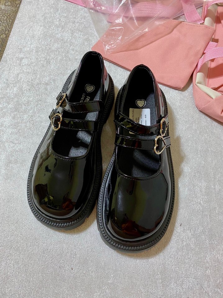 Kız Çocuk Siyah Parlak Tokalı Goth Loafer - Görsel 4