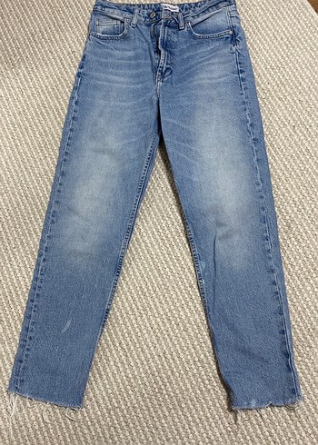 Zara Kadın Mavi Midi Denim Jean - Görsel 3