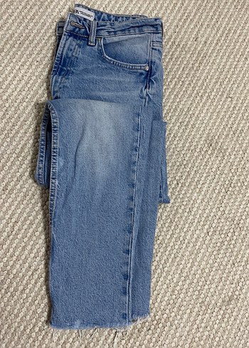 Zara Kadın Mavi Midi Denim Jean - Görsel 2