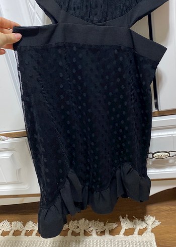 Siyah Fırfırlı Gotik Uzun Abiye Elbise - Görsel 2