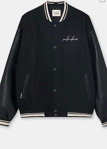 m Beden Pull Bear kontrast bomber denim ceket 