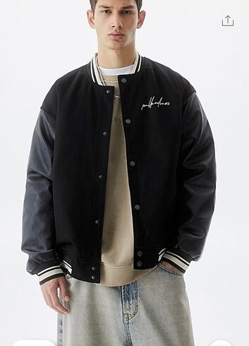 Pull Bear kontrast bomber denim ceket 