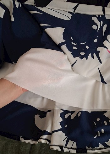 Pembe Çiçek Desenli Uzun Hamile Etek - Görsel 4