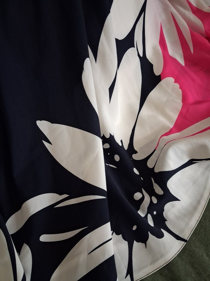 Pembe Çiçek Desenli Uzun Hamile Etek - Görsel 2