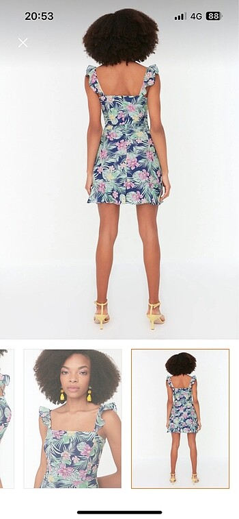 Çiçekli mini elbise - Görsel 3