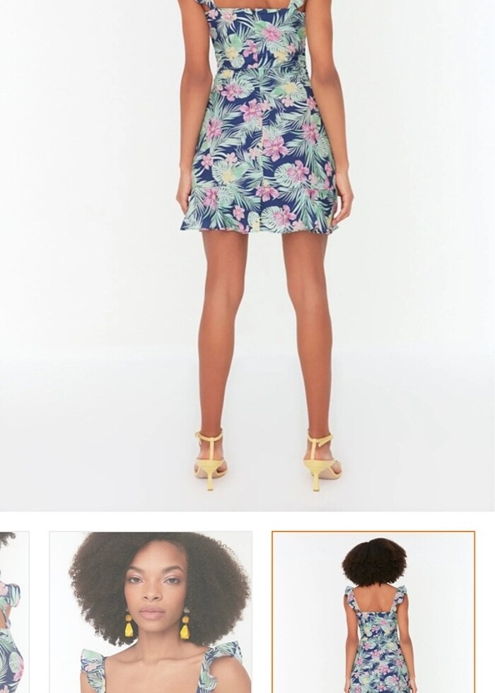 Çiçekli mini elbise - Görsel 3