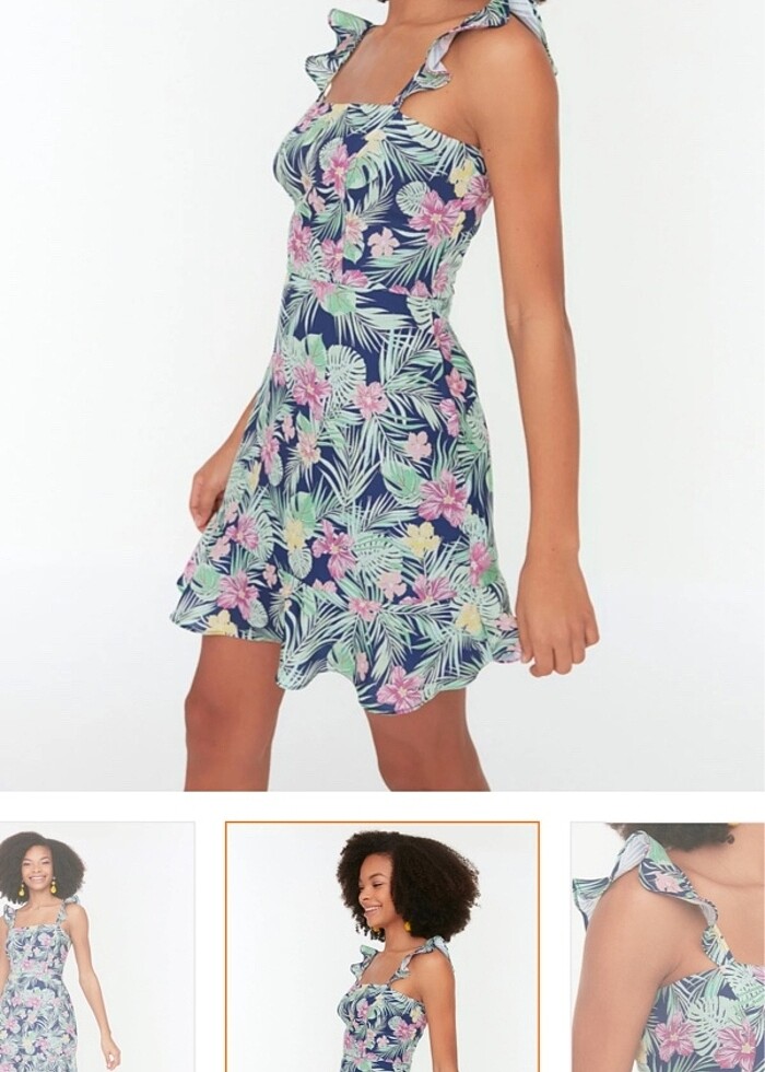 Çiçekli mini elbise - Görsel 2