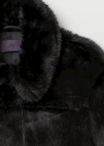 H&M Siyah Suni Kürk - Görsel 2